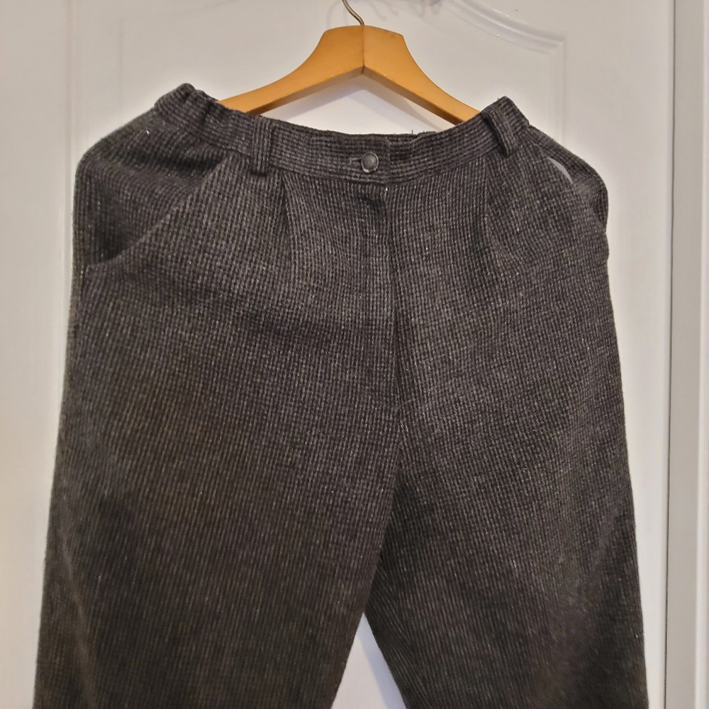 Vintage high waist check wool trouser pant sz 25